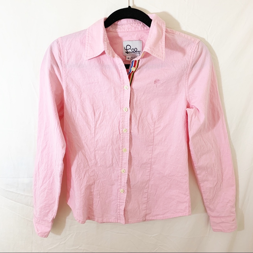 Lilly Pulitzer Size 2 Pink Button Down Top